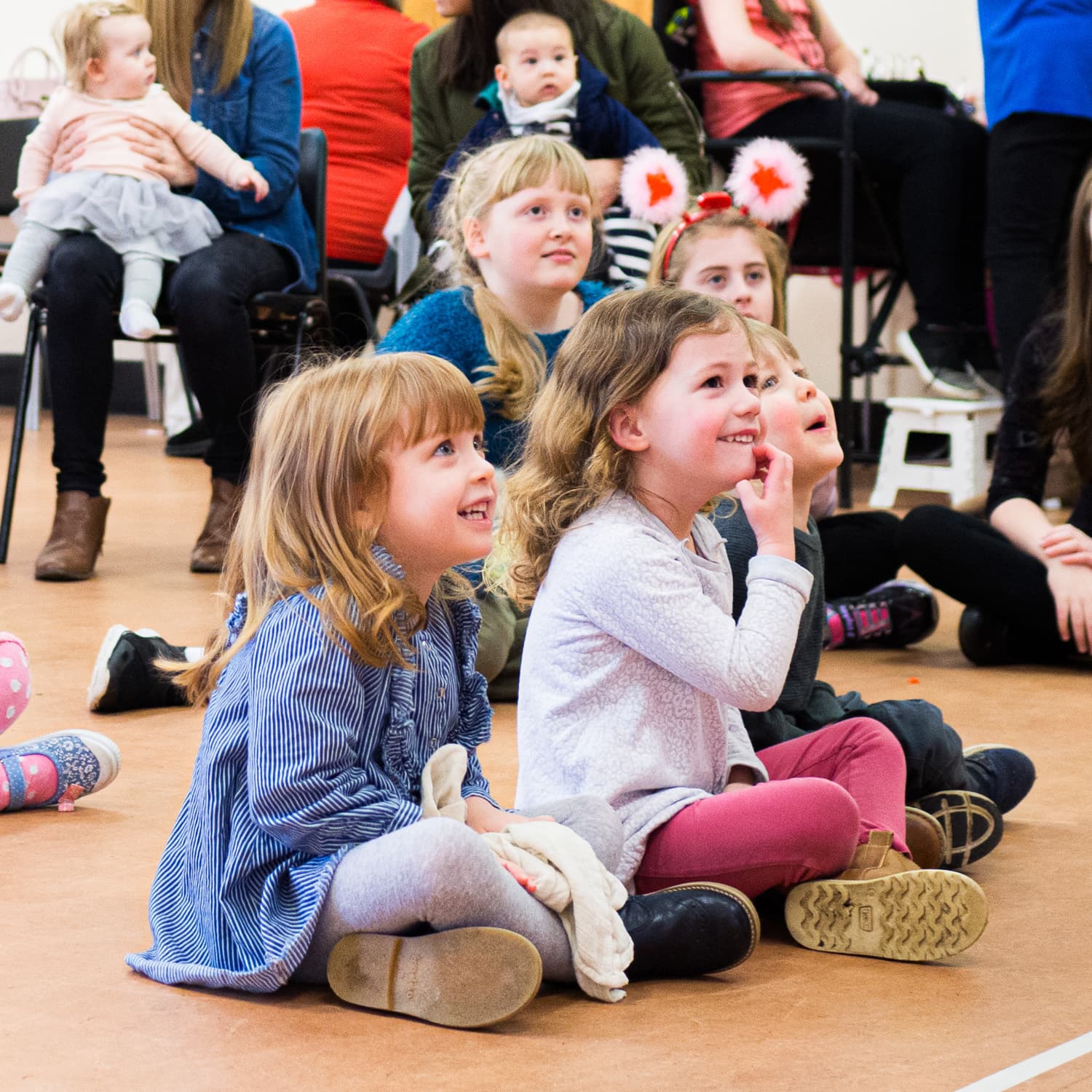 Children watching a magic show