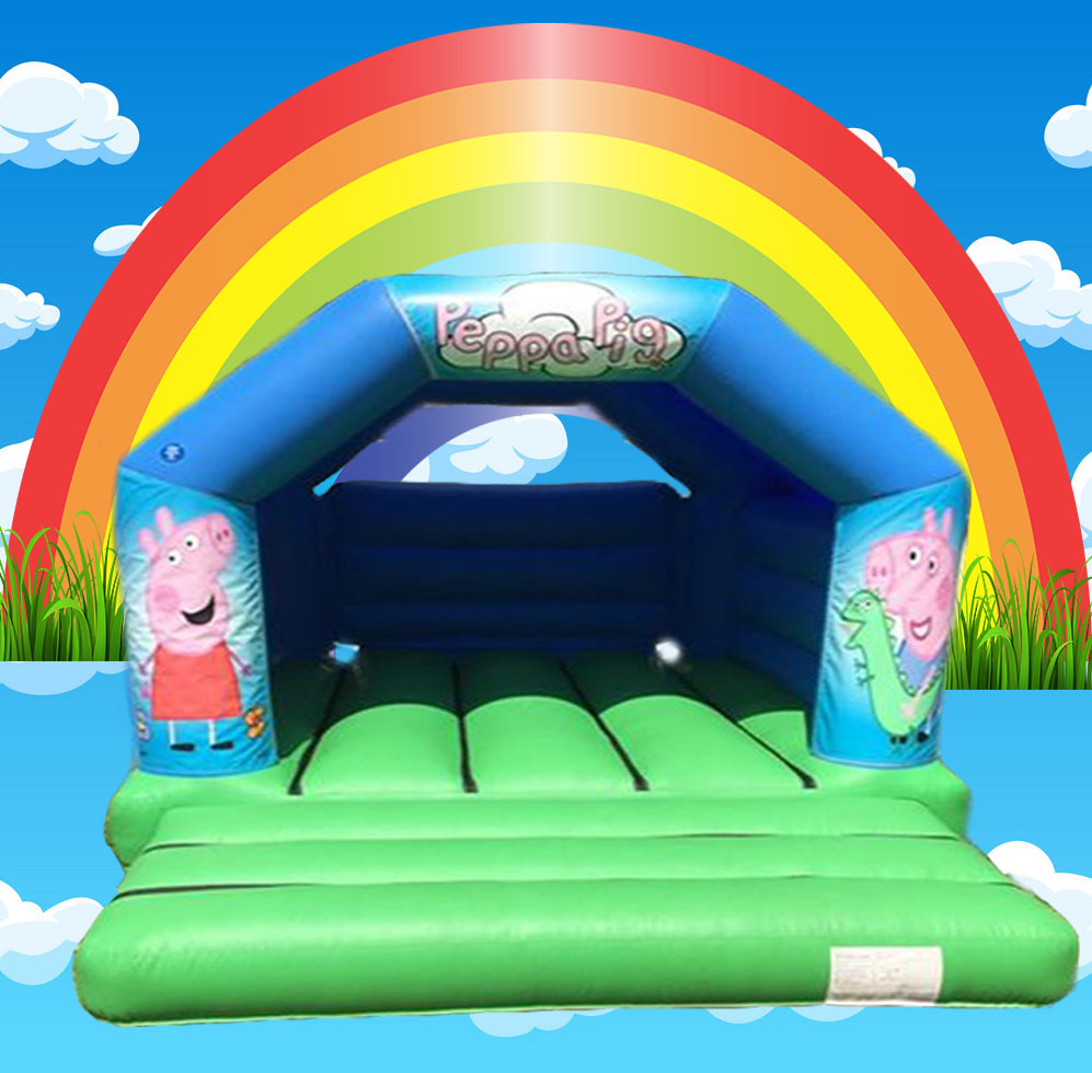 Large Peppa Pig bouncey castle with slide